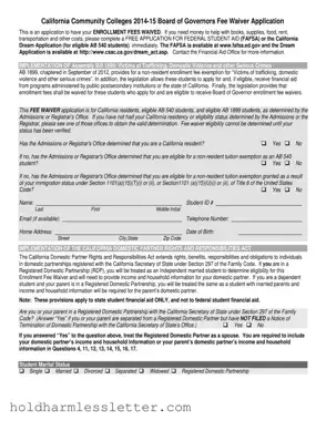 Blank Colleges Fee Waiver PDF Template