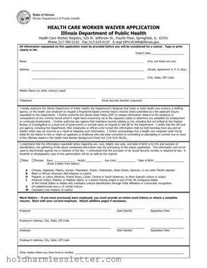 Blank Illinois Waiver PDF Template