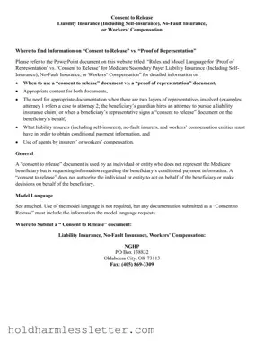 Blank Medicare Consent to Release PDF Template