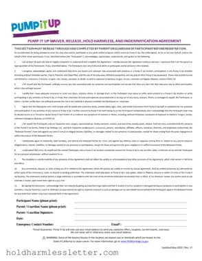 Blank Pump It Up Waiver PDF Template