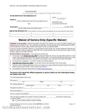 Blank Waiver Service PDF Template