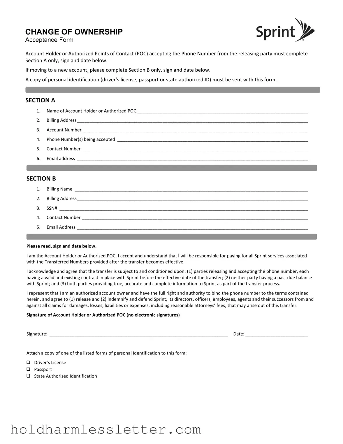 Blank Sprint Release PDF Template